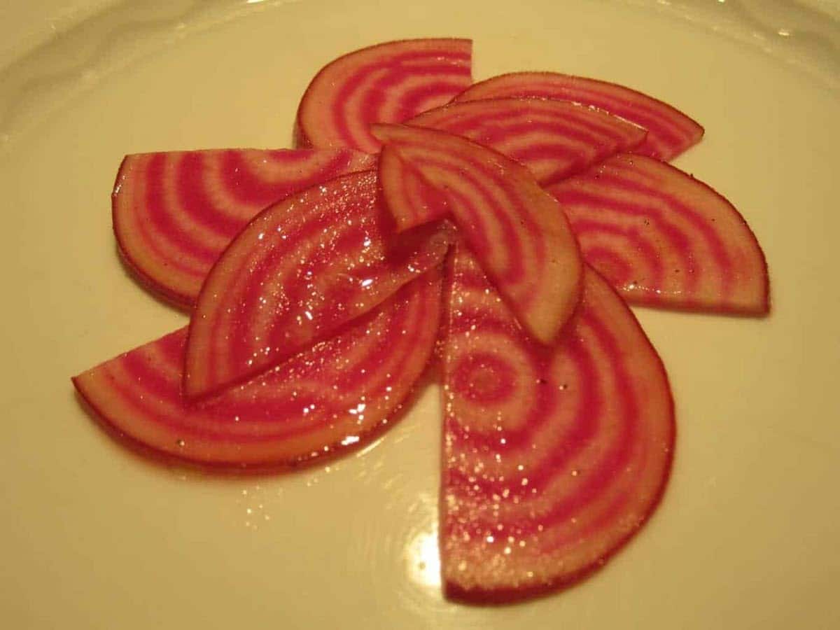 Raw Pickled Chioggia Beets