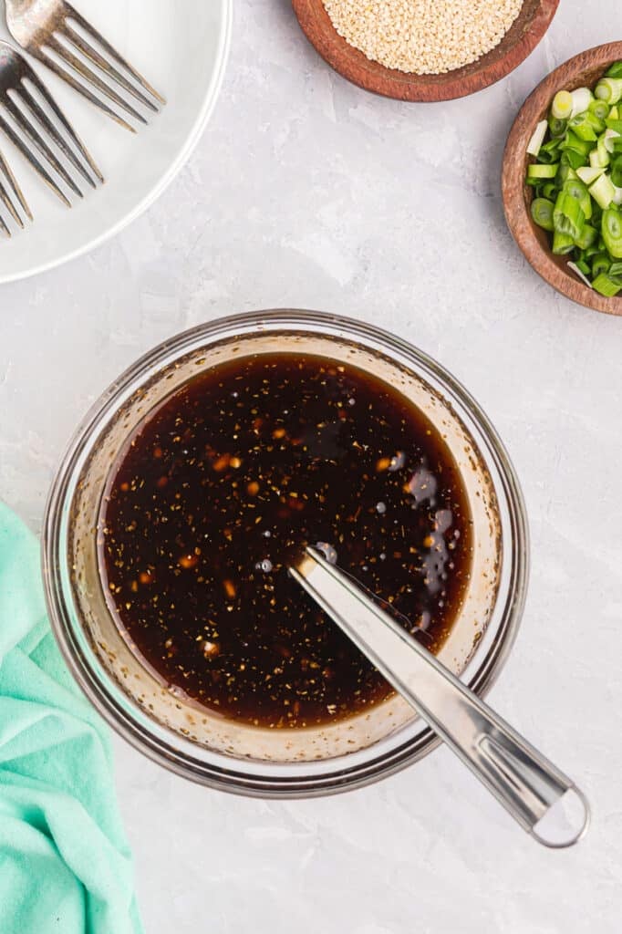 bowl of honey garlic sauce.