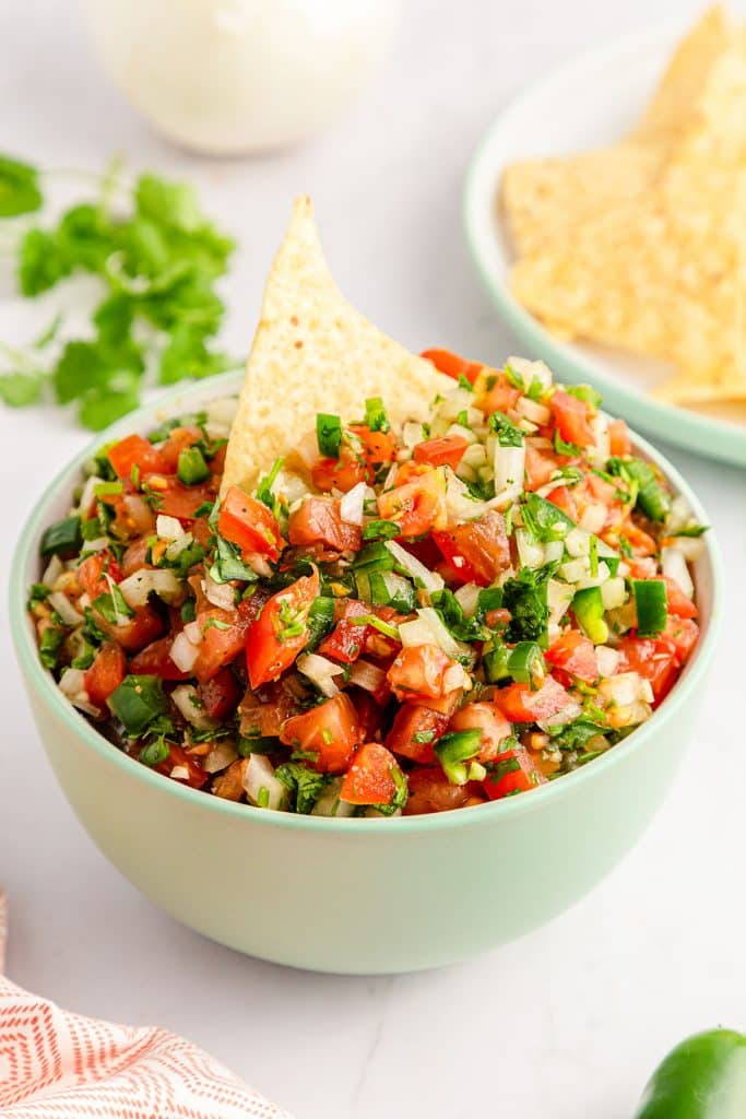 traditional pico de gallo in a bowl.
