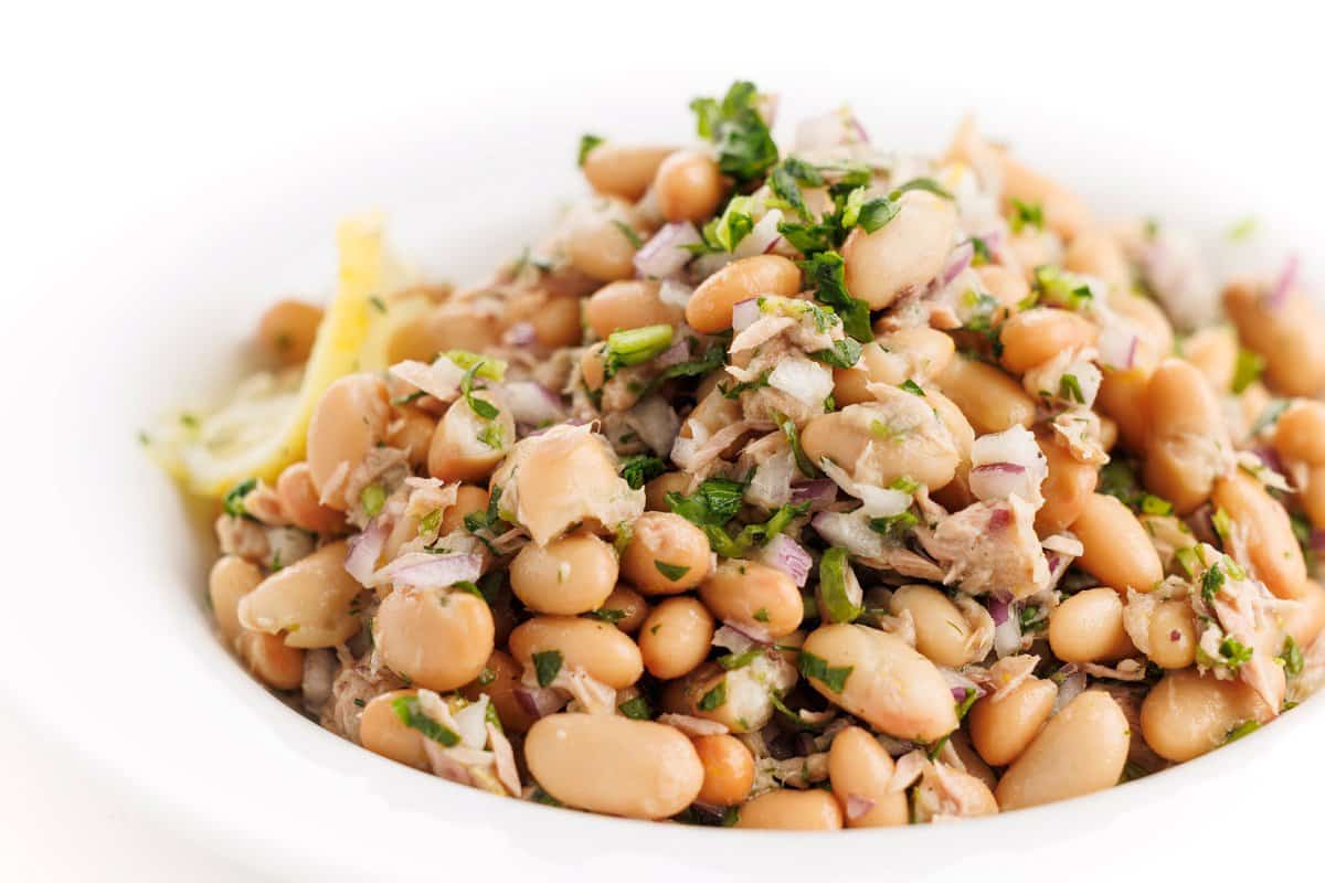 Tuna and white bean salad.