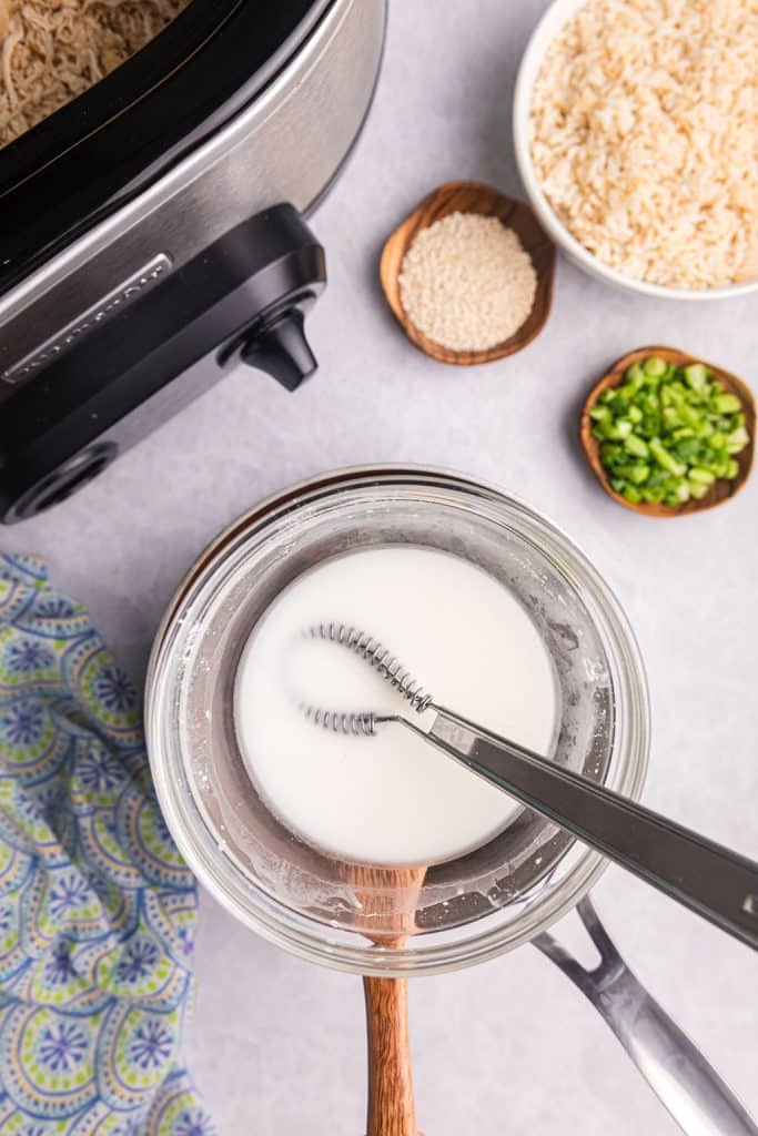 cornstarch slurry in a bowl.