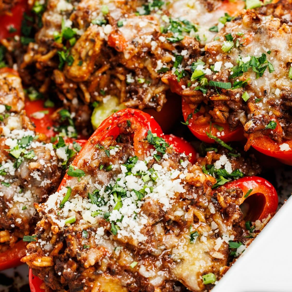 Bison and Mushroom Stuffed Peppers