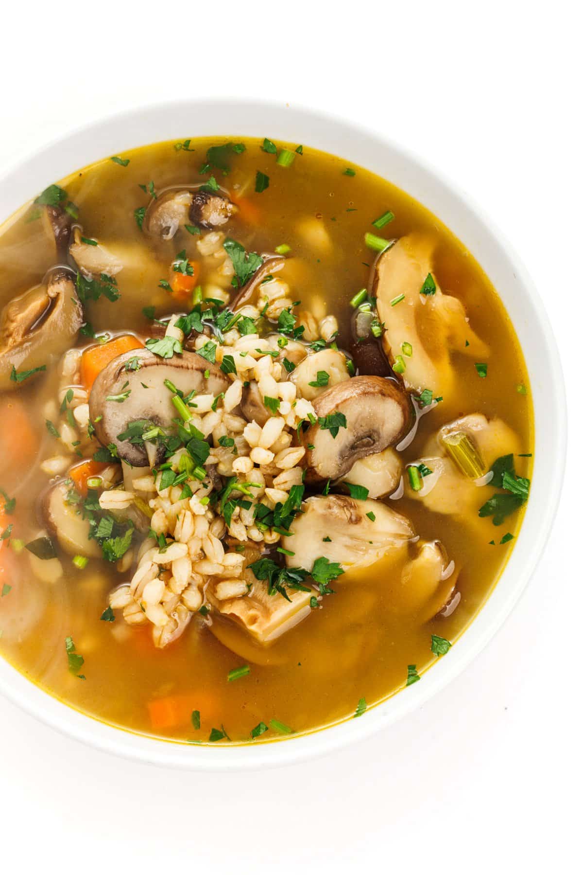 Mushroom barley soup.