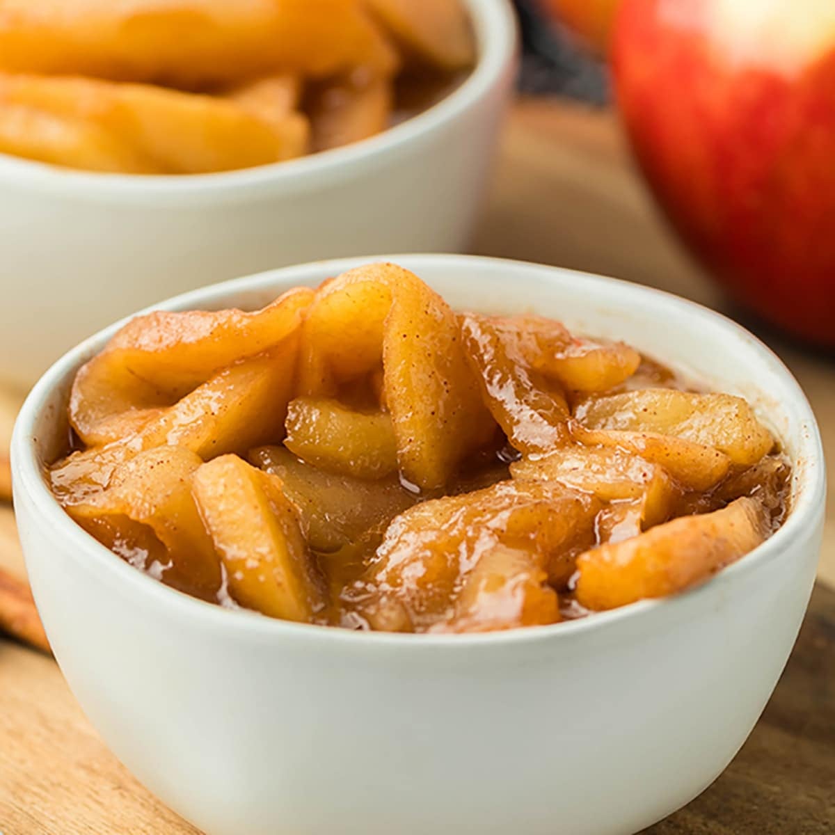 bowl of cracker barrel style fried apples.