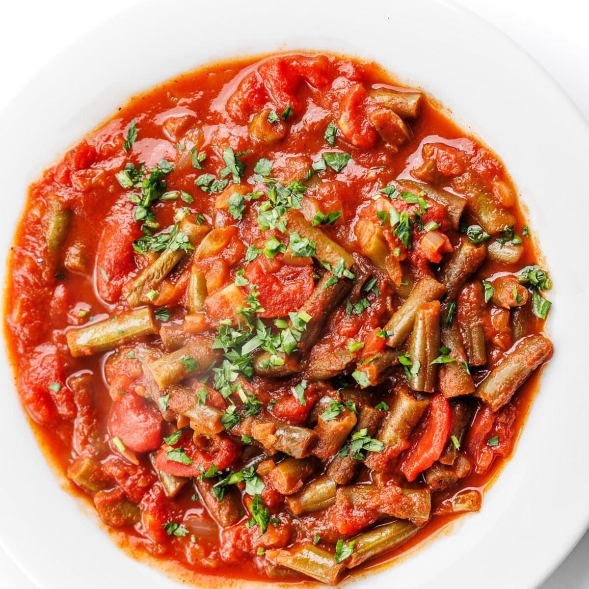 Lebanese Green Beans with Tomatoes