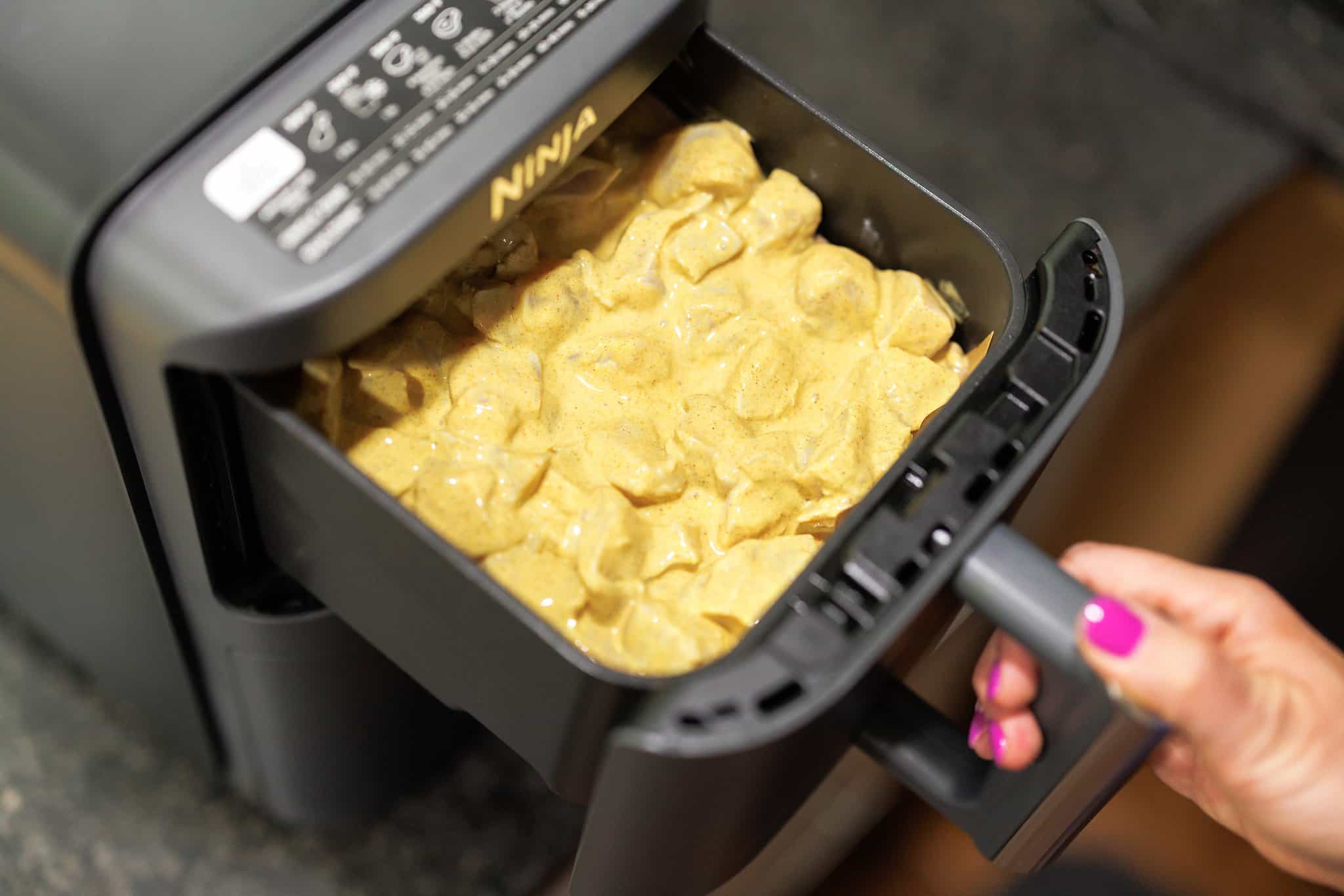 Cooking chicken shawarma in ninja.